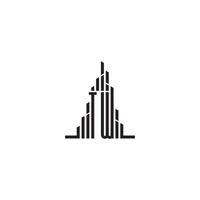 zwei Wolkenkratzer Linie Logo Initiale Konzept mit hoch Qualität Logo Design vektor
