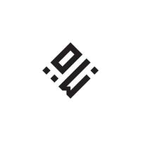 wo geometrisk logotyp första begrepp med hög kvalitet logotyp design vektor