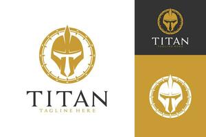 minimalistisch Titan Krieger Logo Design vektor