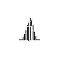 ql Wolkenkratzer Linie Logo Initiale Konzept mit hoch Qualität Logo Design vektor