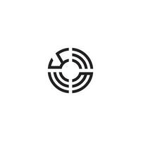 min cirkel linje logotyp första begrepp med hög kvalitet logotyp design vektor