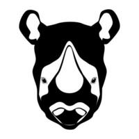 Nashorn Kopf Silhouette auf Weiß Hintergrund vektor