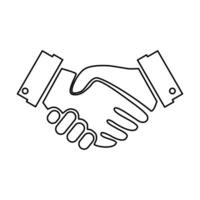 företag handslag ikon. kontrakt avtal avtal vektor symbol för appar och webbplatser