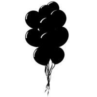 ballonger isolerat ikon på vit bakgrund. svart silhuett ballonger. platt stil vektor illustration