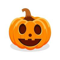 halloween pumpa med Lycklig ansikte på vit bakgrund. vektor illustration
