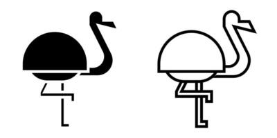 Flamingo Symbol, Zeichen, oder Symbol im Glyphe und Linie Stil isoliert auf transparent Hintergrund. Vektor Illustration