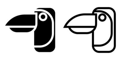 Papagei Kopf Symbol, Zeichen, oder Symbol im Glyphe und Linie Stil isoliert auf transparent Hintergrund. Vektor Illustration