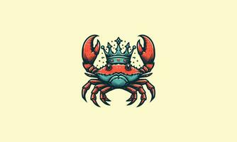 Krabbe tragen Krone Vektor Illustration Maskottchen Design