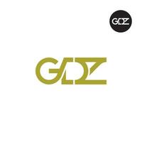 Brief gdz Monogramm Logo Design vektor