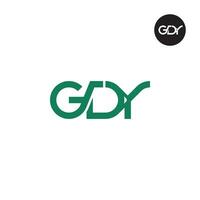 Brief gdy Monogramm Logo Design vektor