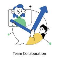trendig team samarbete vektor