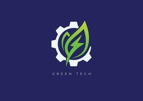 grön tech logotyp vektor