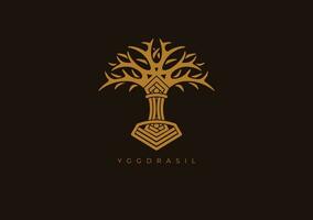 Yggdrasil Jahrgang Logo vektor