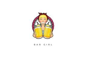 Bar Mädchen Logo vektor