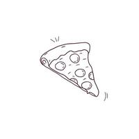 hand dragen illustration av skivad pizza ikon. klotter vektor skiss illustration