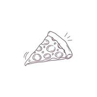 Hand gezeichnet Illustration von geschnitten Pizza Symbol. Gekritzel Vektor skizzieren Illustration