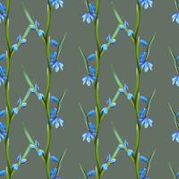 nahtlos Muster von Blumen von Schneeglöckchen auf ein grau Hintergrund vektor