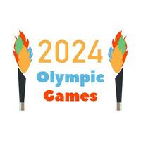 ein Banner zum das 2024 olympisch Spiele. Vektor Illustration. olympisch Fackeln.