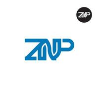 Brief znp Monogramm Logo Design vektor