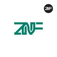 brev znf monogram logotyp design vektor