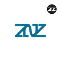 brev znz monogram logotyp design vektor