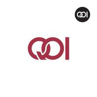 Brief qoi Monogramm Logo Design vektor