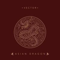 mytisk asiatisk drake cirkel vektor