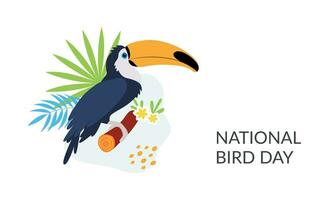 National Vogel Tag Banner. Januar 5. Urlaub Konzept. Kolibri mit Text Inschrift. Vektor eben Illustration