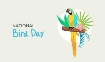 National Vogel Tag Banner. Januar 5. Urlaub Konzept. Papagei mit Text Inschrift. Vektor eben Illustration