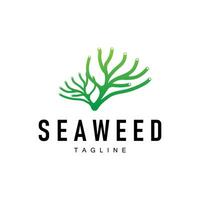 Seetang Logo Design unter Wasser Pflanze Illustration Vorlage vektor