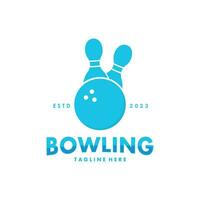 Bowling Logo Vorlage mit Vektor Illustration