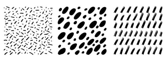 små rusa mönster prickad rader textur. svart och vit vektor skuggning klotter organisk former. kort linje streck borsta hand dragen slumpmässig stroke mode enkel grafisk retro skriva ut design illustration