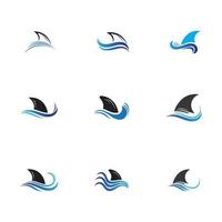 Haifischflosse Logo Vorlage Vektor Icon Illustration Design