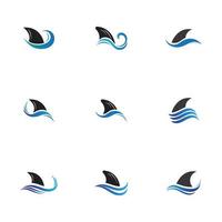 Haifischflosse Logo Vorlage Vektor Icon Illustration Design