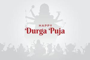 schöne Illustration der Göttin Durga in glücklicher Durga Puja Subh Navratri vektor