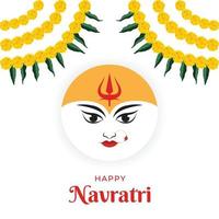 Vektorillustration für glückliches Navratri, glückliche Durga Puja mit Maa Durga Gesicht vektor