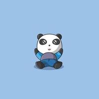 Panda-Illustration entsperrt versucht, Vektor-Icon-Illustration zu trainieren vektor