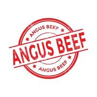 Angus-Rindfleisch runder Grunge roter Stempel. vektor
