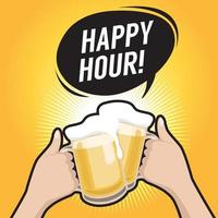 Happy Hour feiert Bier. vektor