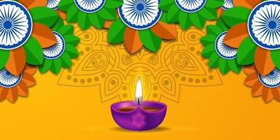 diwali festival of light rangoli mandala affisch banner gratulationskort vektor