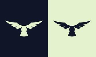 schwarz Flügel Vektor Logo Symbol. Flügel Abzeichen. schwarz Flügel Abzeichen. Vektor Illustration.