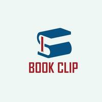 Buch Clip Logo Design vektor