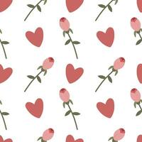 nahtlos Valentinsgrüße Tag Muster. Herz und Rose. romantisch Ornament zum Verpackung Papier, Karte, Textil- vektor