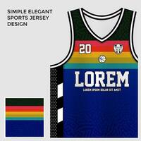 Blau Sublimation Basketball Jersey Vorlage vektor