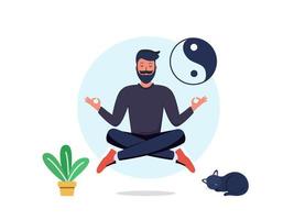 meditation, yoga. vektor illustration.