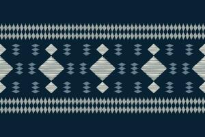 etnisk ikat tyg mönster geometrisk stil.afrikansk ikat broderi etnisk orientalisk mönster blå bakgrund. abstrakt, vektor, illustration.texture, kläder, ram, dekoration, motiv. vektor