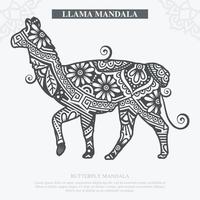 Lama-Mandala-Vektor. Vintage dekorative Elemente. orientalisches Muster, Vektorillustration. vektor