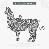 Lama-Mandala-Vektor. Vintage dekorative Elemente. orientalisches Muster, Vektorillustration. vektor