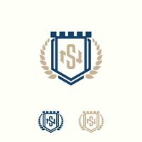 elegant Schild und Brief ns Vektor Logo Design Vorlage