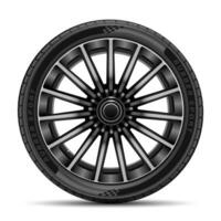 Auto Reifen radial Rad Metall Legierung auf isoliert Hintergrund Vektor